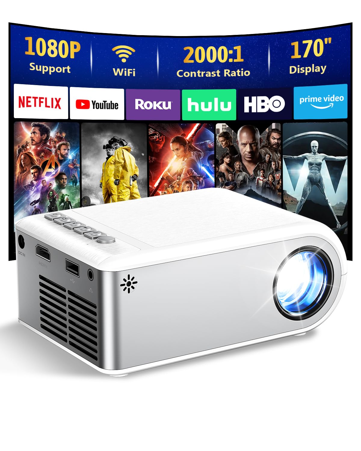 Projector voor Mobiele Telefoons, Slimme Draagbare Projector van de Tweede Generatie, Mini doe het zelfprojector voor Thuisbioscoop