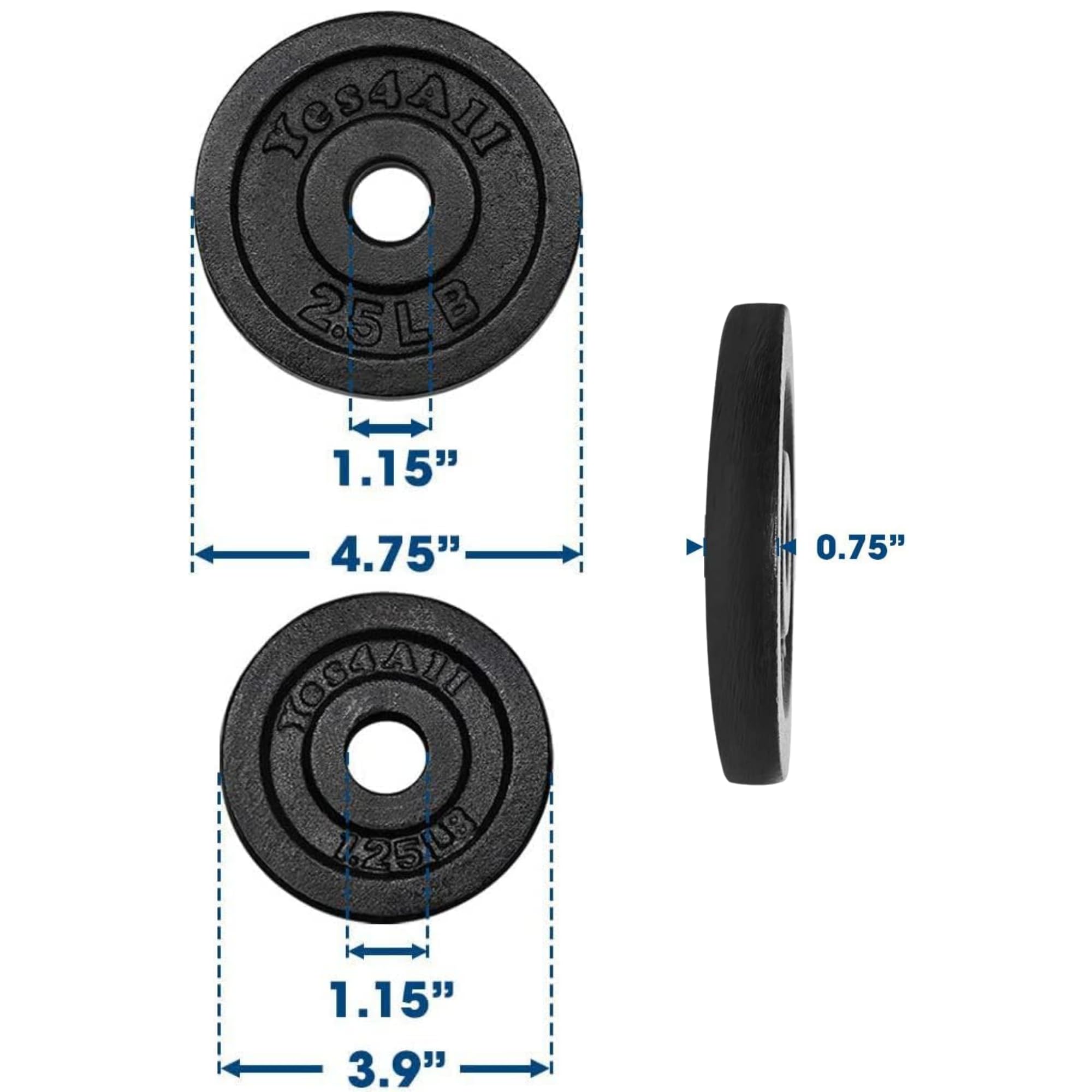 Yes4All Hantelscheiben-Set aus Gusseisen, 2,9 cm