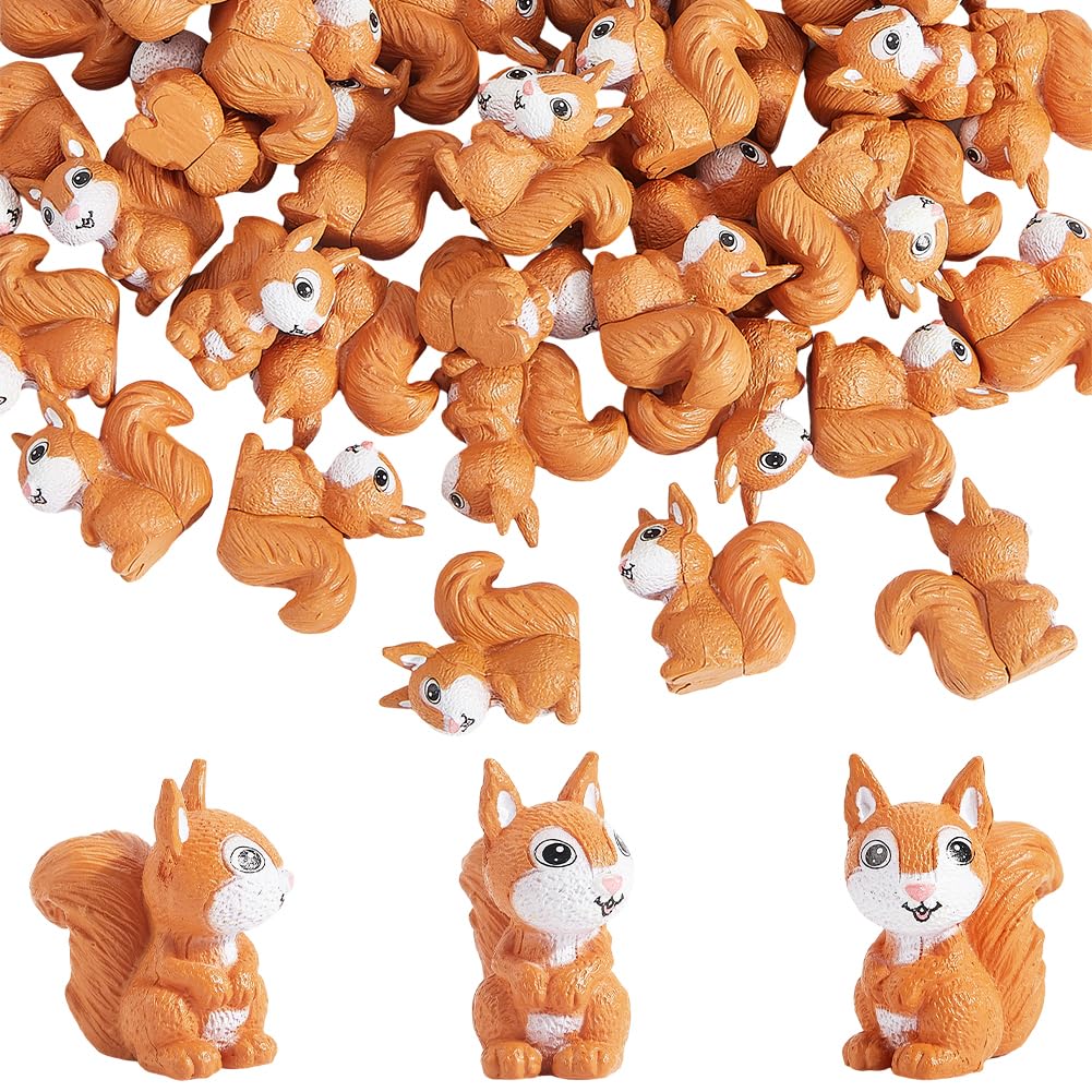 SOFPLATE 30Pcs Squirrel Miniature Figurine Tiny Forest Animals Cartoon Garden Animal Camel Small Mini Micro PVC Plastic Landscape Figures Ornaments for Dollhouse Landscape Garden Accessories DIY Decor