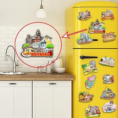 Miniatura 4 de Independence Missouri USA imán de nevera de madera 3D monumentos de viaje coleccionables recuerdos decoración hecha a mano - 2