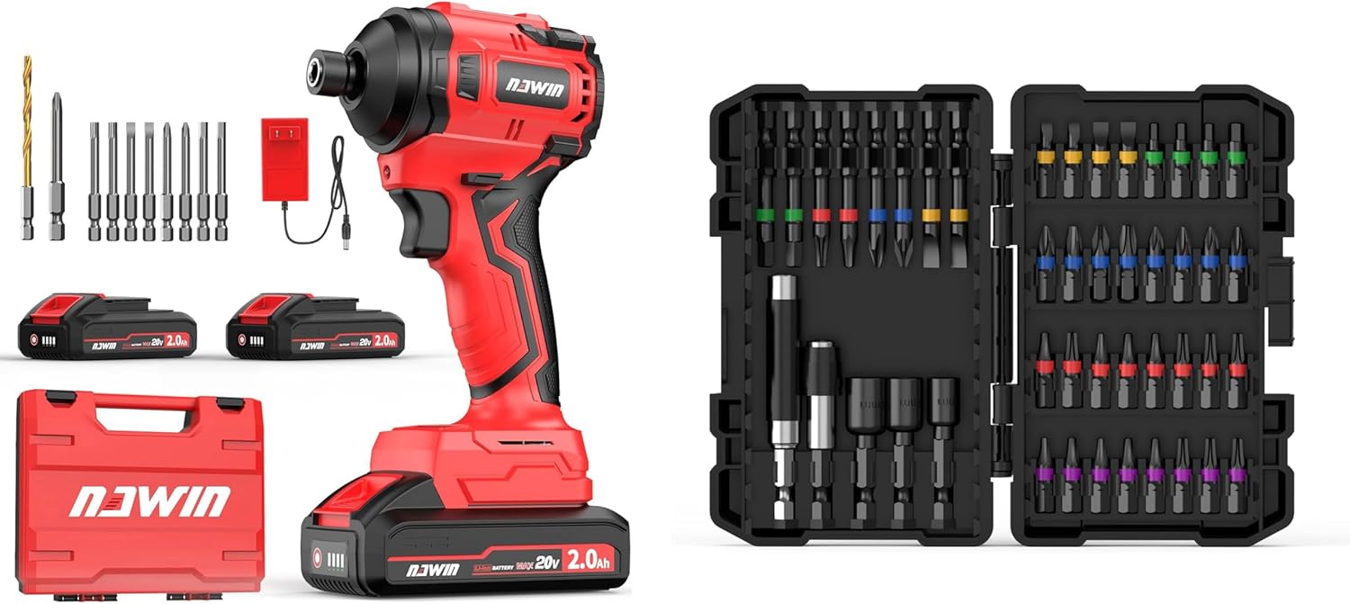 NAWIN 20V 1/4" Impact Driver + Impact Driver Bit Set