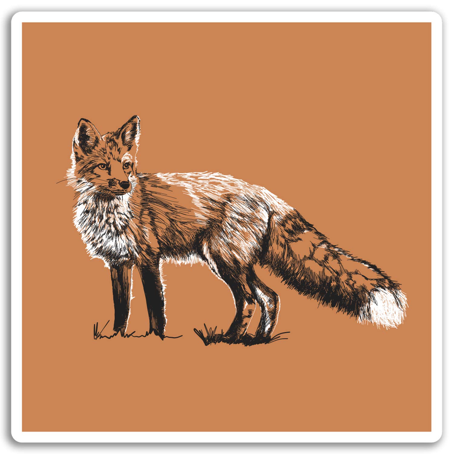 Destination Vinyl Ltd2 x 10cm Ginger Fox Stickers - Wild Animal Sticker Laptop Luggage #17064 (10cm Tall)