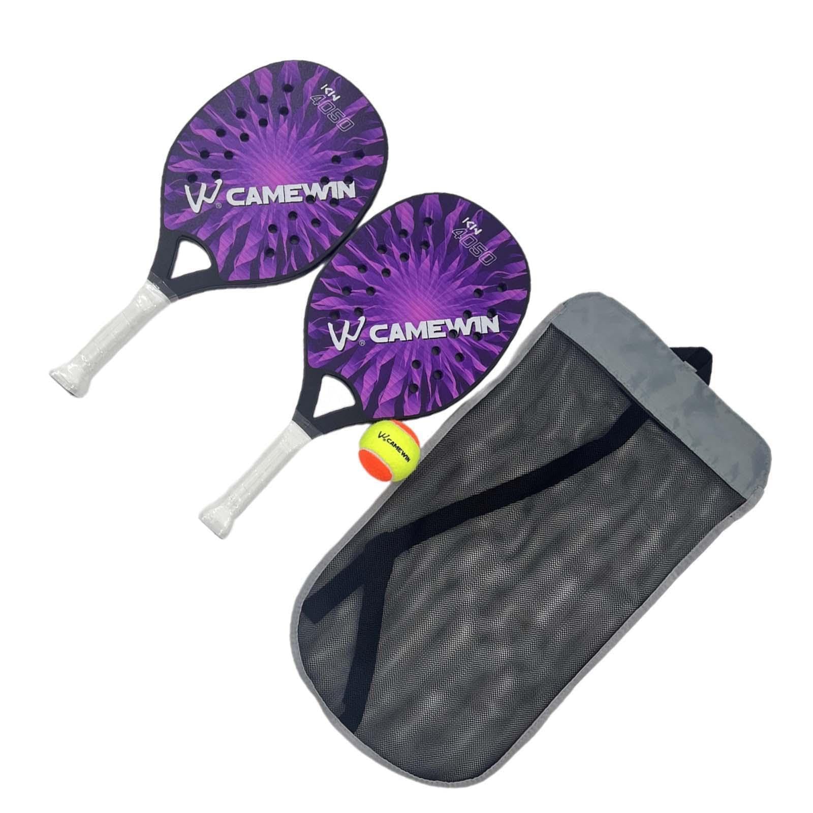 2 raquetas de tenis de playa para niños, agarre antideslizante, raqueta de tenis de playa, color morado, 46 x 21,4 x 2 cm