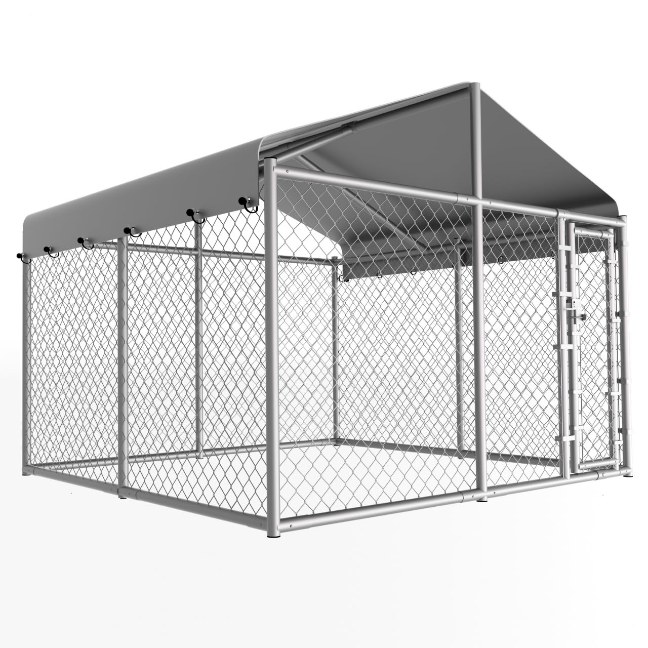 10x10 Dog Run Chain Link Dog Pens Chain Link Outdoor Pet Kennel, 10 X 10 X