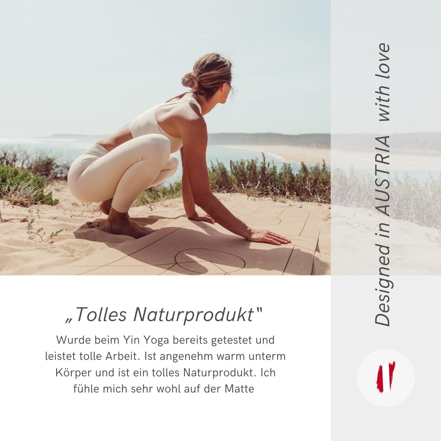 Lotuscrafts® Arise Cork Yogamatte Kork mit 100% Naturkautschuk, Extrem Rutschfest, Yoga Matte für Hot Yoga mit Sweat Proof Oberberfläche, 185 x 65 x 0,4 cm