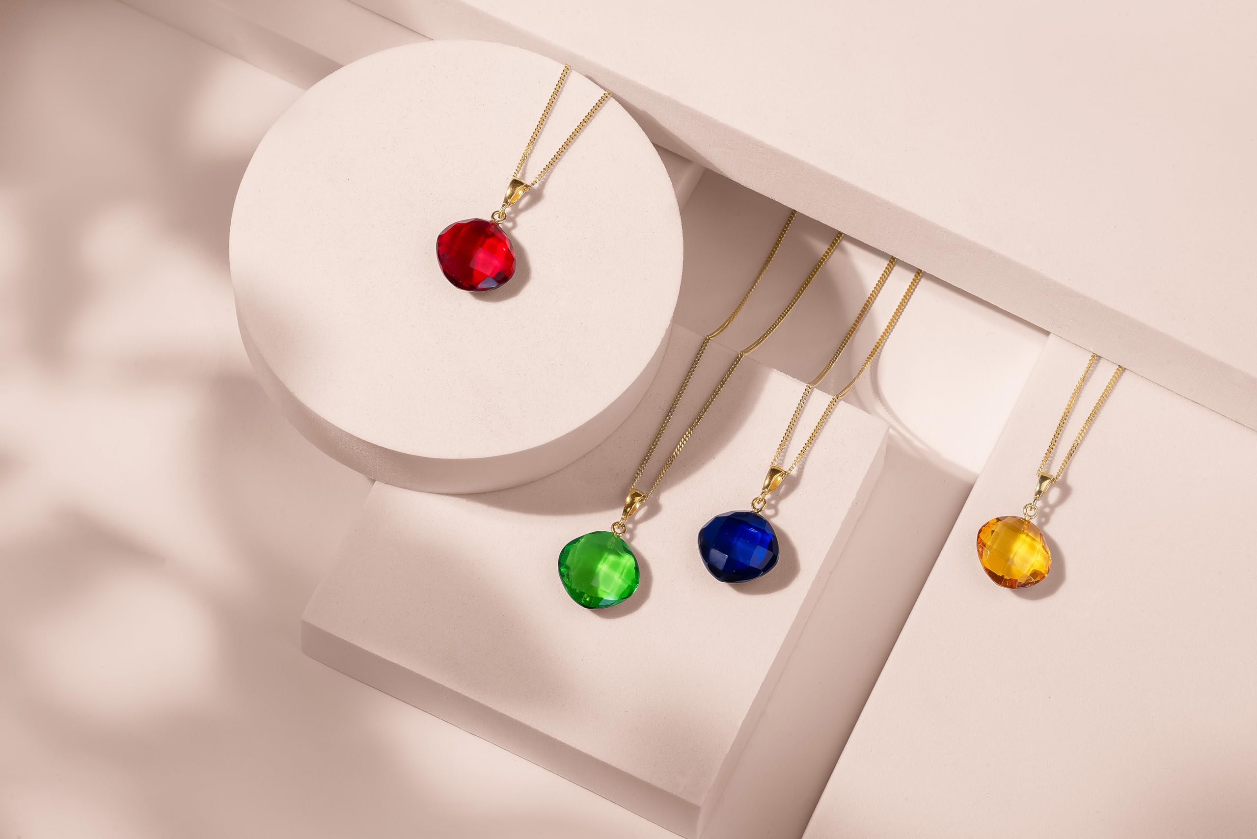 Baltic Amber Pendant for Women, Sparkling Amber Drop, Gold Plated Sterling Silver Necklace, Cognac Color Jewelry for Ladies, 18 inch gold plated chain: Faceted Cushion