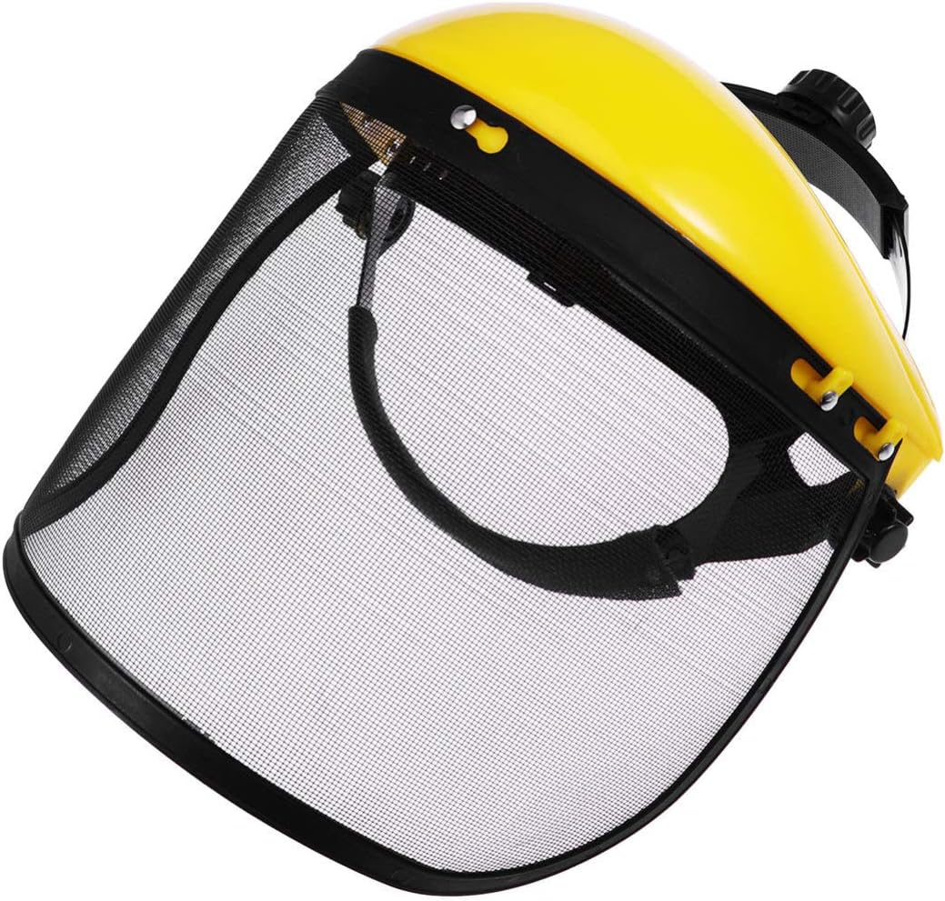 Hemoton Equipo de Protección Facial Equipo de Seguridad Casco Casco Soldadura Molienda Corte Visera de Pantalla Facial con Engranaje de Cabeza de Trinquete