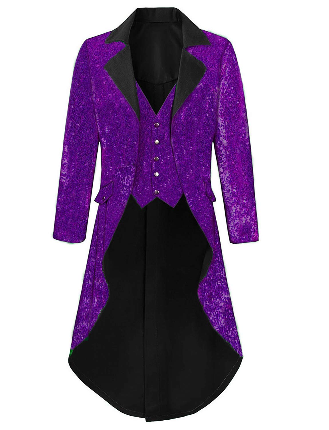 DGMJ Sequins Tailcoat Circus Costume Men for Party Stylish Dinner Jacket Outwear Tuxedo Cosplay Show