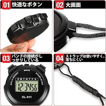 Amazon.co.jp: Geerow ストップウォッチ 時計 タイマー 防水 高