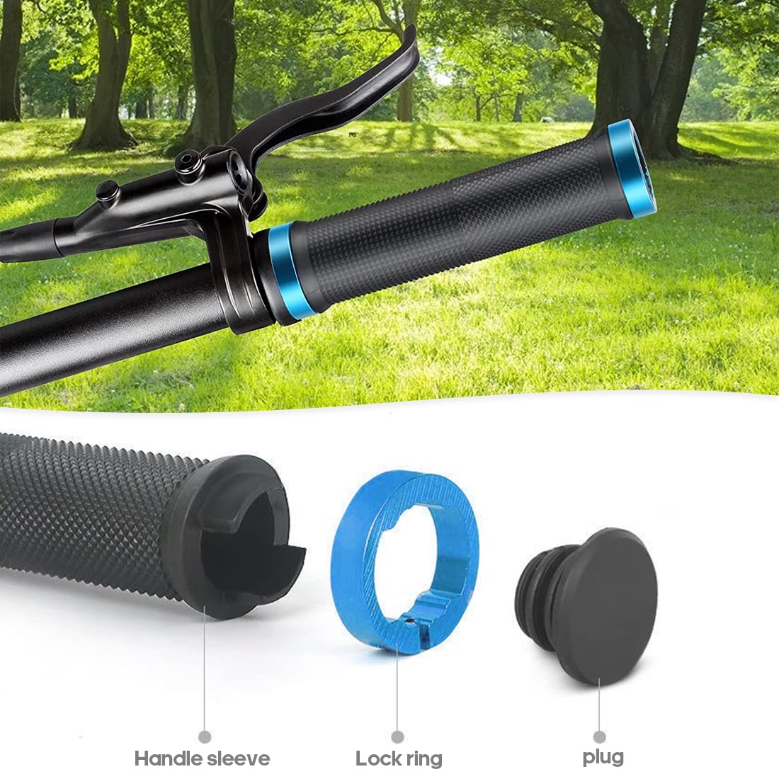 Double poignée de vélo WBP avec embout en aluminium VTT/DH/FR/XC vélo