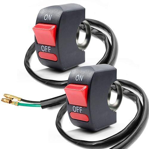 2 piezas de interruptor de manillar de motocicleta, botón de encendido y apagado, piezas de ajuste para luz de motocicleta U5 U7 U2 LED, interruptor