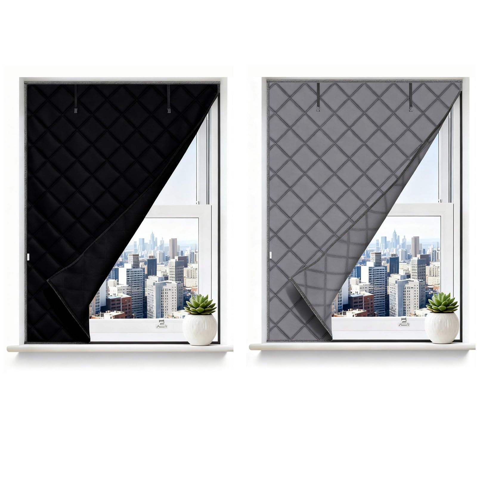 Cortinas térmicas de tela Oxford gruesa bloquean el frío invernal en ventanas y salones