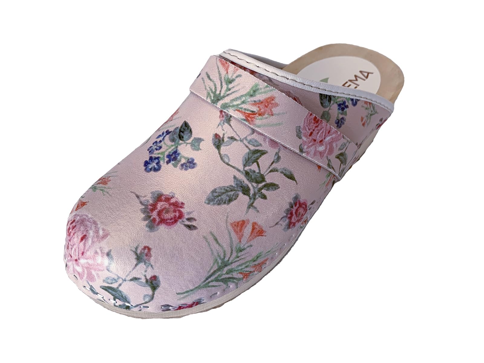 Solema TRIS Lederen Klompen Muiltjes Pantoffels Schoenen, Dames, Crème bloemen, EU 39 Solema TRIS Lederen Klompen Muiltjes Pantoffels Schoenen, Dames, Crème bloemen, EU 39