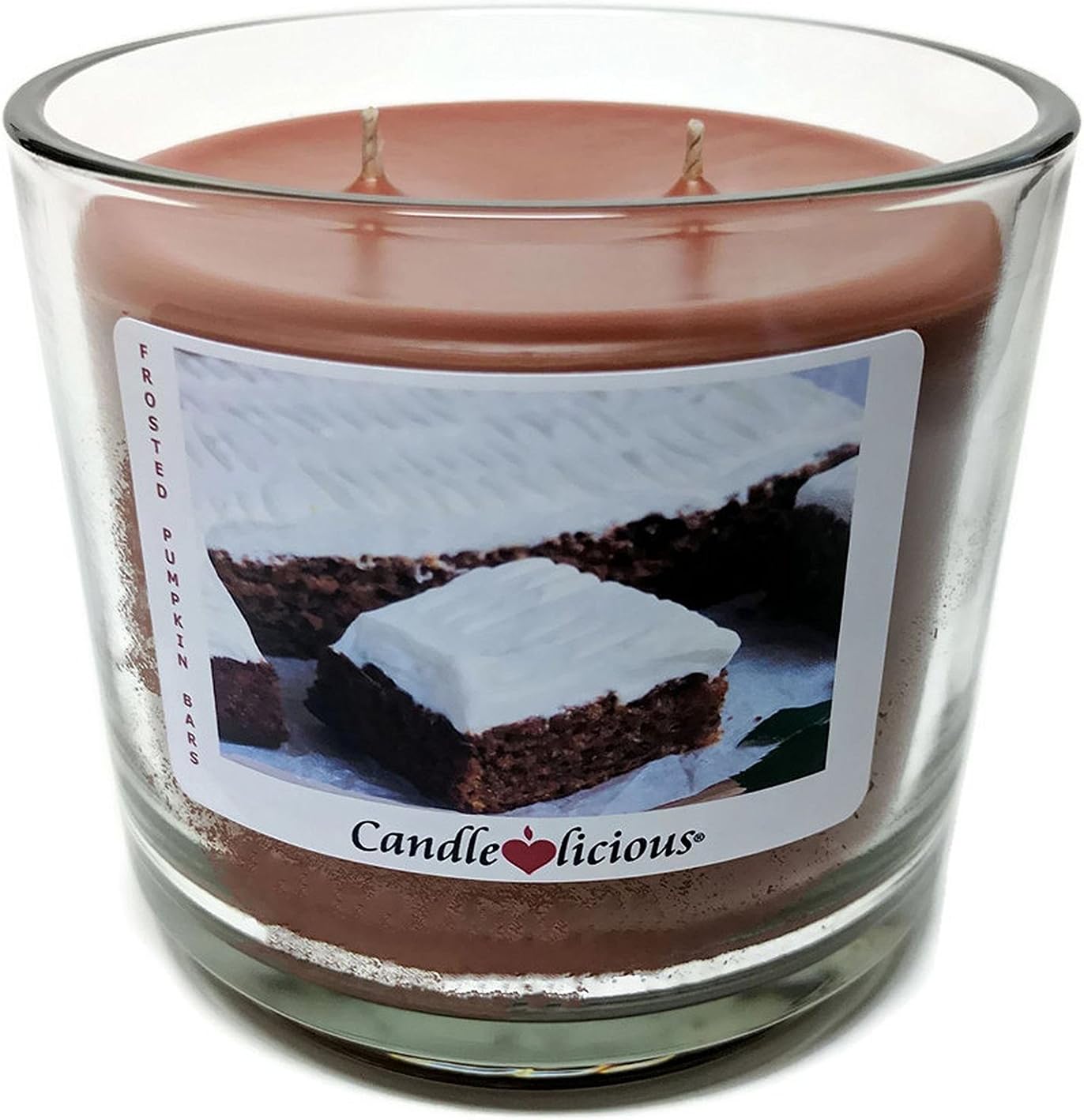 Candlelicious Two Wick Jar Candle Frosted Pumpkin Bar