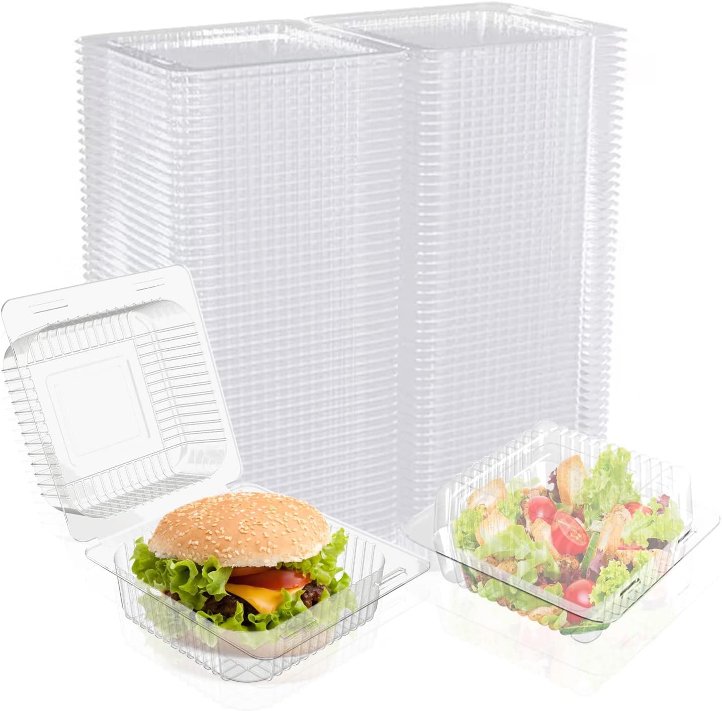 Goiio 200 Pcs Clear Plastic Take out Containers, in Disposable Clamshell Dessert
