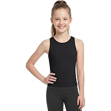ATTRACO Ribflex Girls Tank Top with Built-in Bra Athletic Racerback 7-16Y