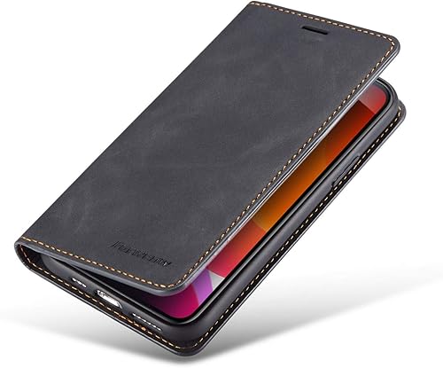 Miniatura 6 de QLTYPRI Funda para iPhone 11 Pro, funda de piel sintética de alta calidad, parachoques de TPU con soporte para tarjetas, atril, absorción magnética