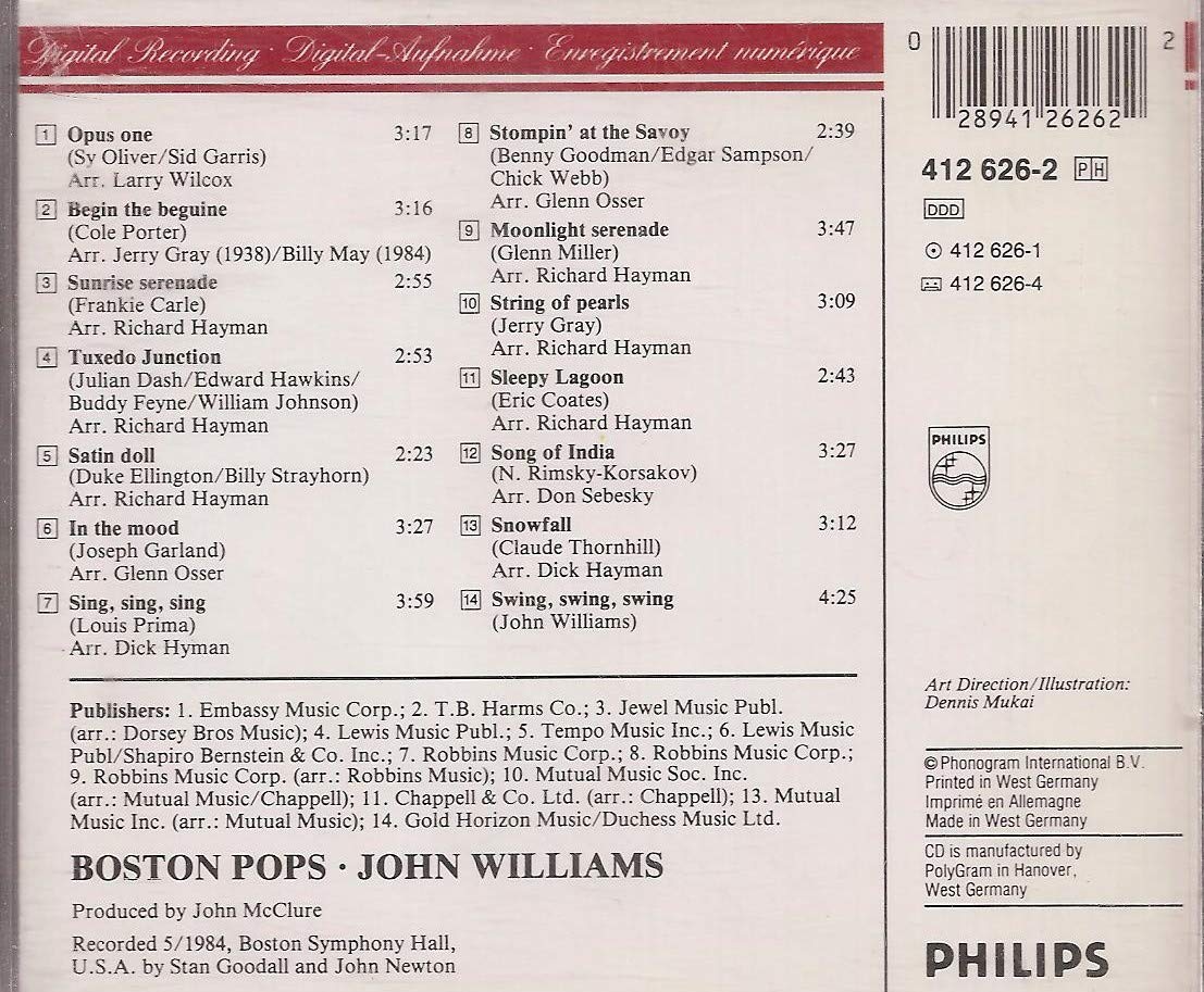 Swing, Swing, Swing [Audio CD] Boston Pops Orch.; John Williams & the Boston Pops and John Williams