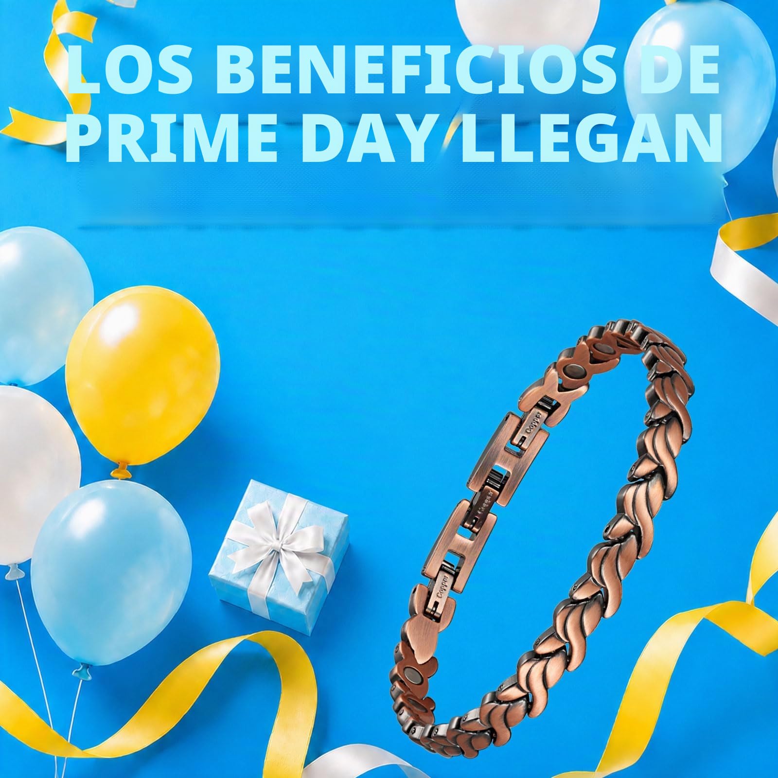 RainSo Pulseras magnéticas de cobre puro para terapia de artritis con 3 hebillas ajustables
