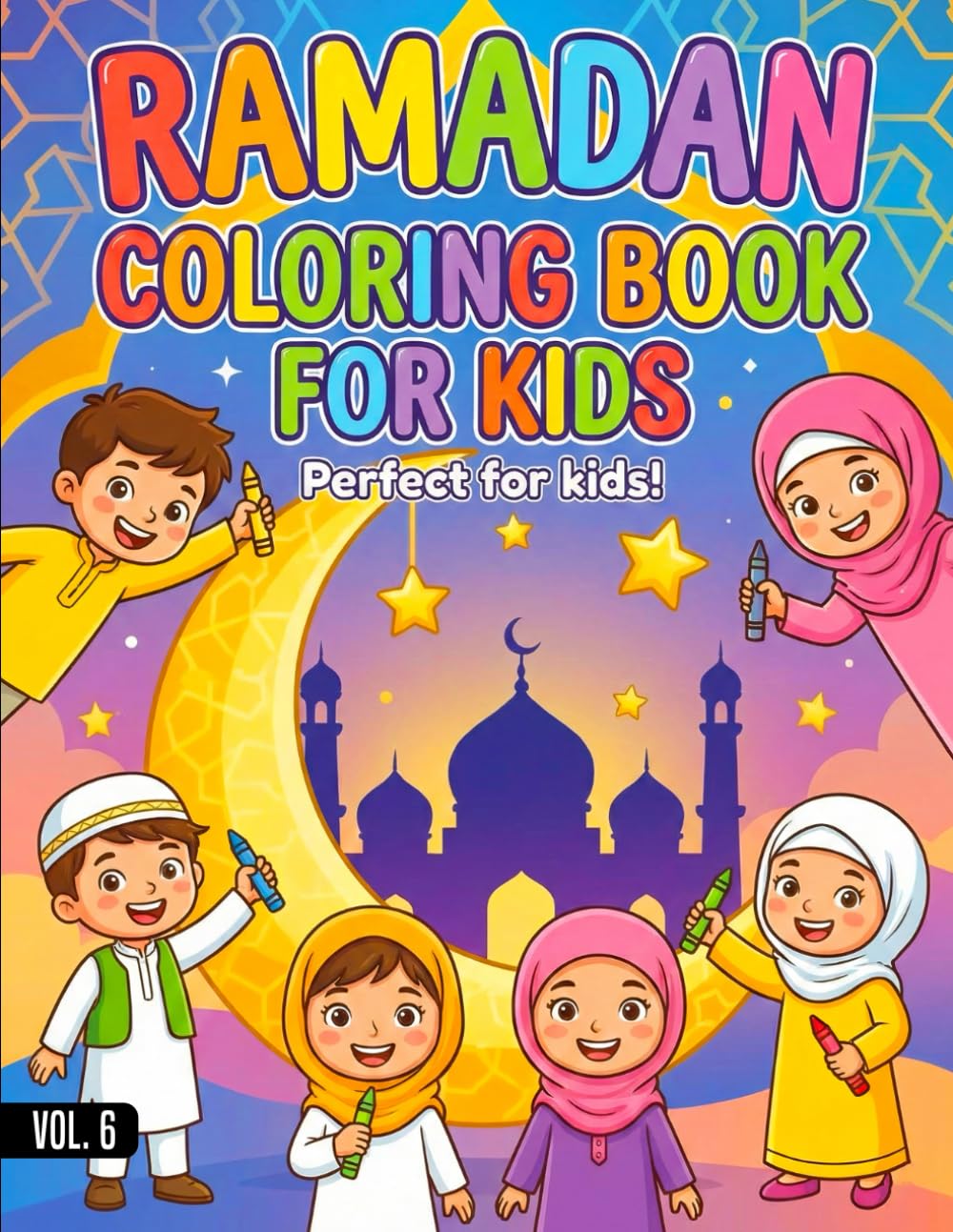 Ramadan Coloring Book for Kids: 50+ Islamic Illustrations of Mosques, Lanterns, Moon & Family Iftar Fun