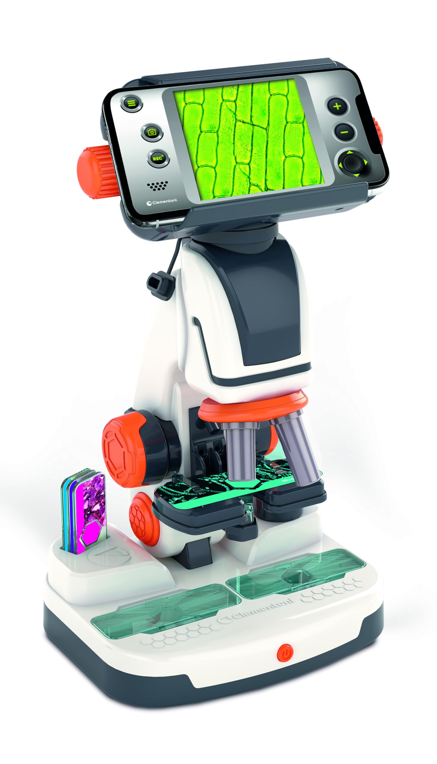 CLEMENTONI - Microscope Digital Wi-FI Enfant 8 Ans - Microscope Connecté avec Caméra et Écran - Initiation Ludique à la Science - Idéal pour Curieux, Collégiens et Mini Chercheurs
