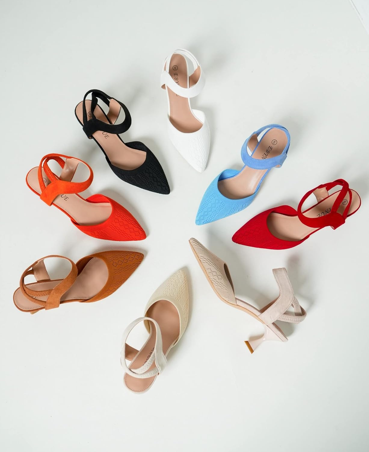 EBYNUE Women's Pumps Low Heel 2.5 inch Pointed Closed Toe Slingback Kitten Heels Party Wedding Comfortable Dress Shoes - Image 6