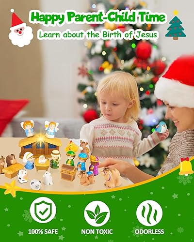Miniatura 3 de Calendario de Adviento de Navidad 2023 para niños, juego de historia de Navidad, calendario de adviento religioso cristiano para niños pequeños,