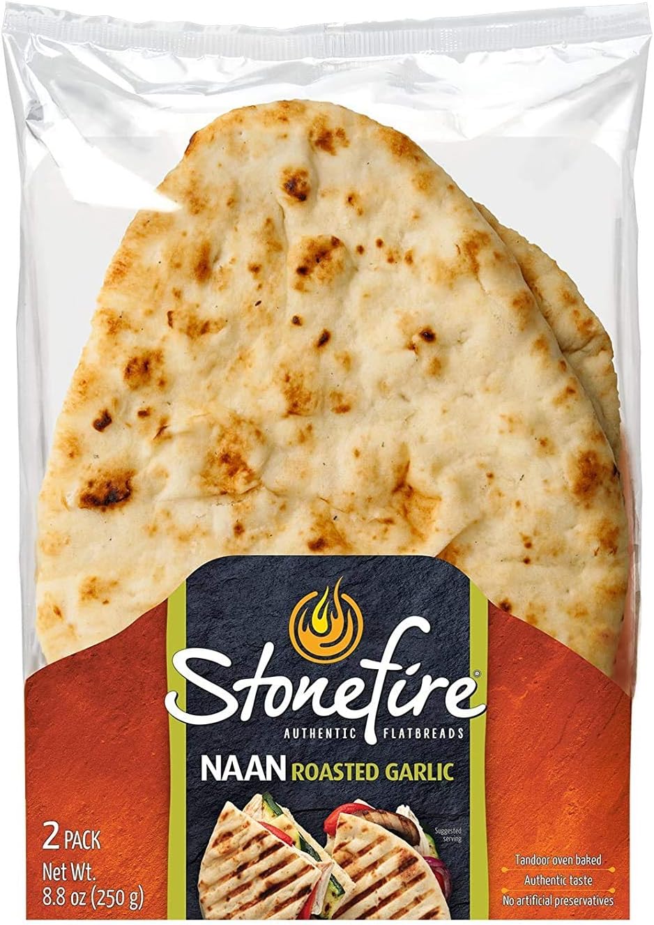Stonefire Garlic Naan Bread, 8.8 oz 2 CT