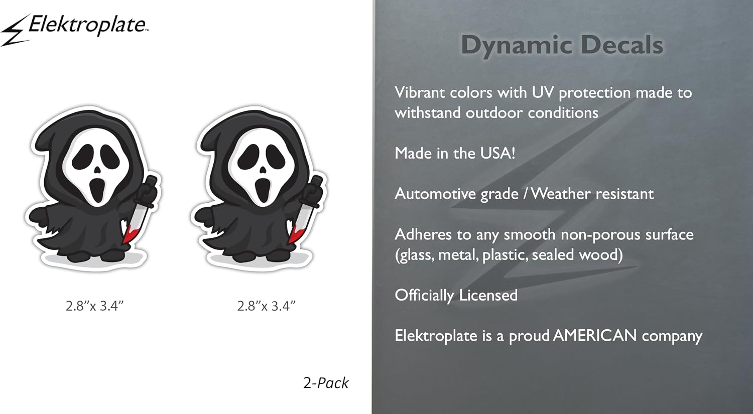 Elektroplate Chibi-Style Hooded Ghost Face Dynamic Decal Set of 2 image 5