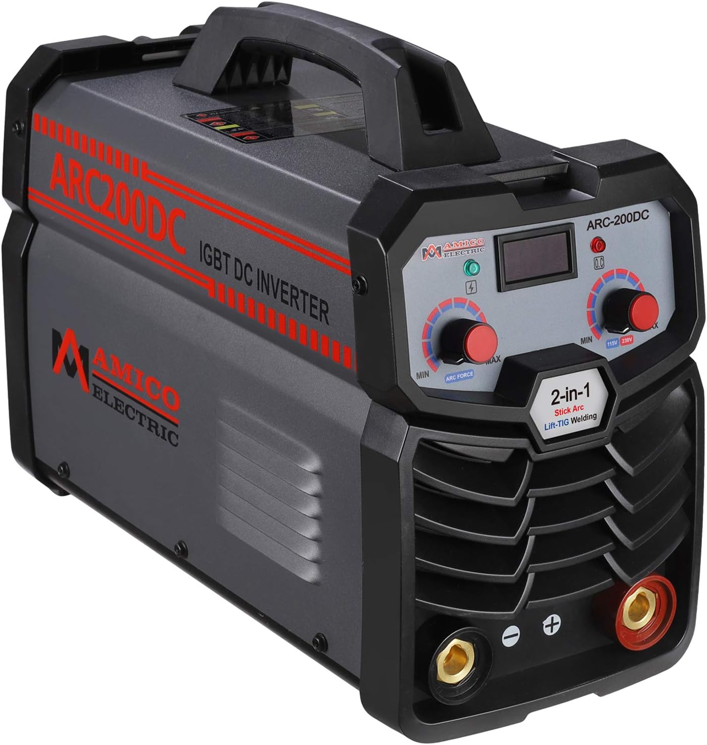 Amico ARC-200, 200A Stick TIG Arc DC Inverter Welder, 80% Duty Cycle, 100~250V Wide Voltage Welding Machine