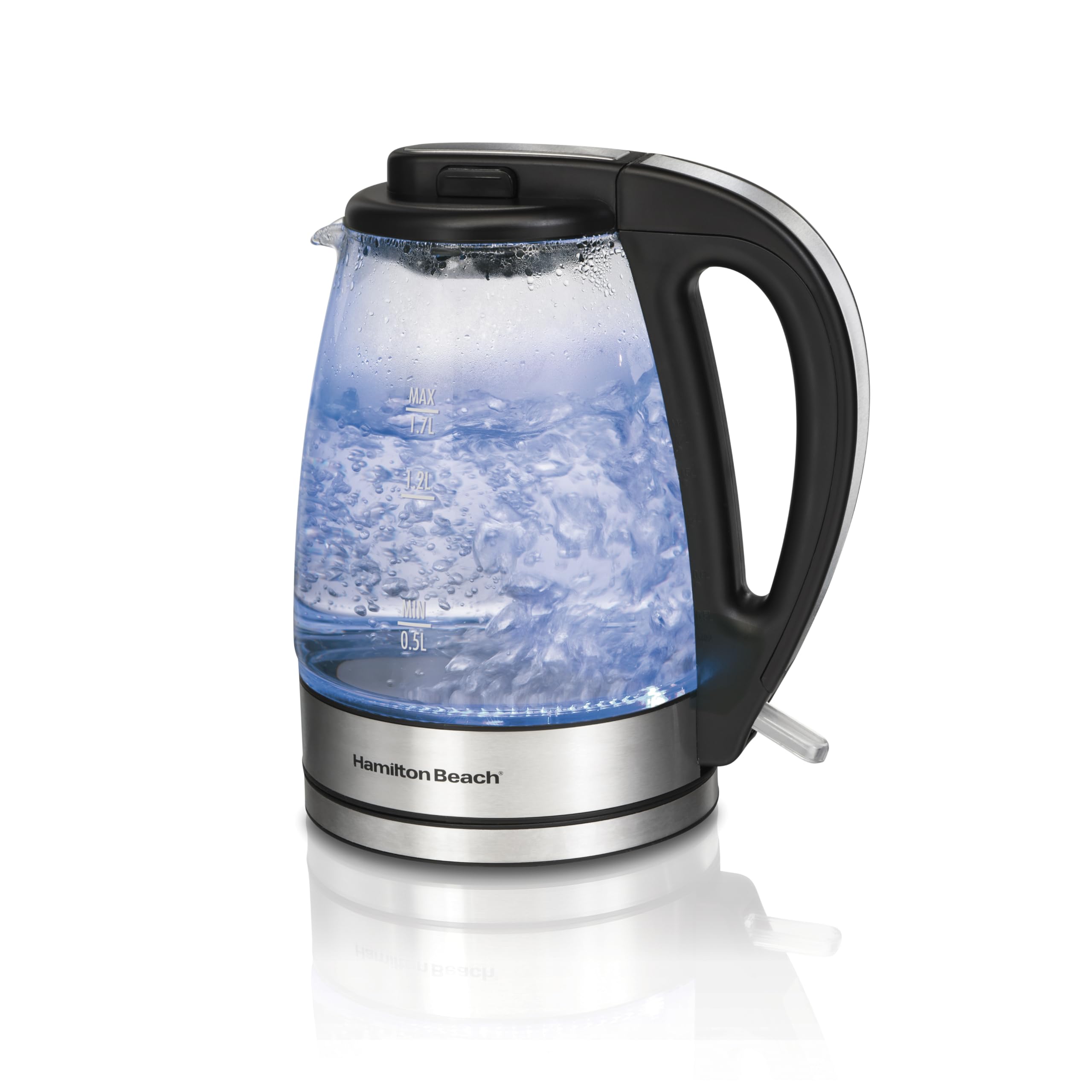 Glass Electric Kettle by Hamilton Beach – 1.8 Quarts, 1.7 liters, Glass, BLACK, Model 40869