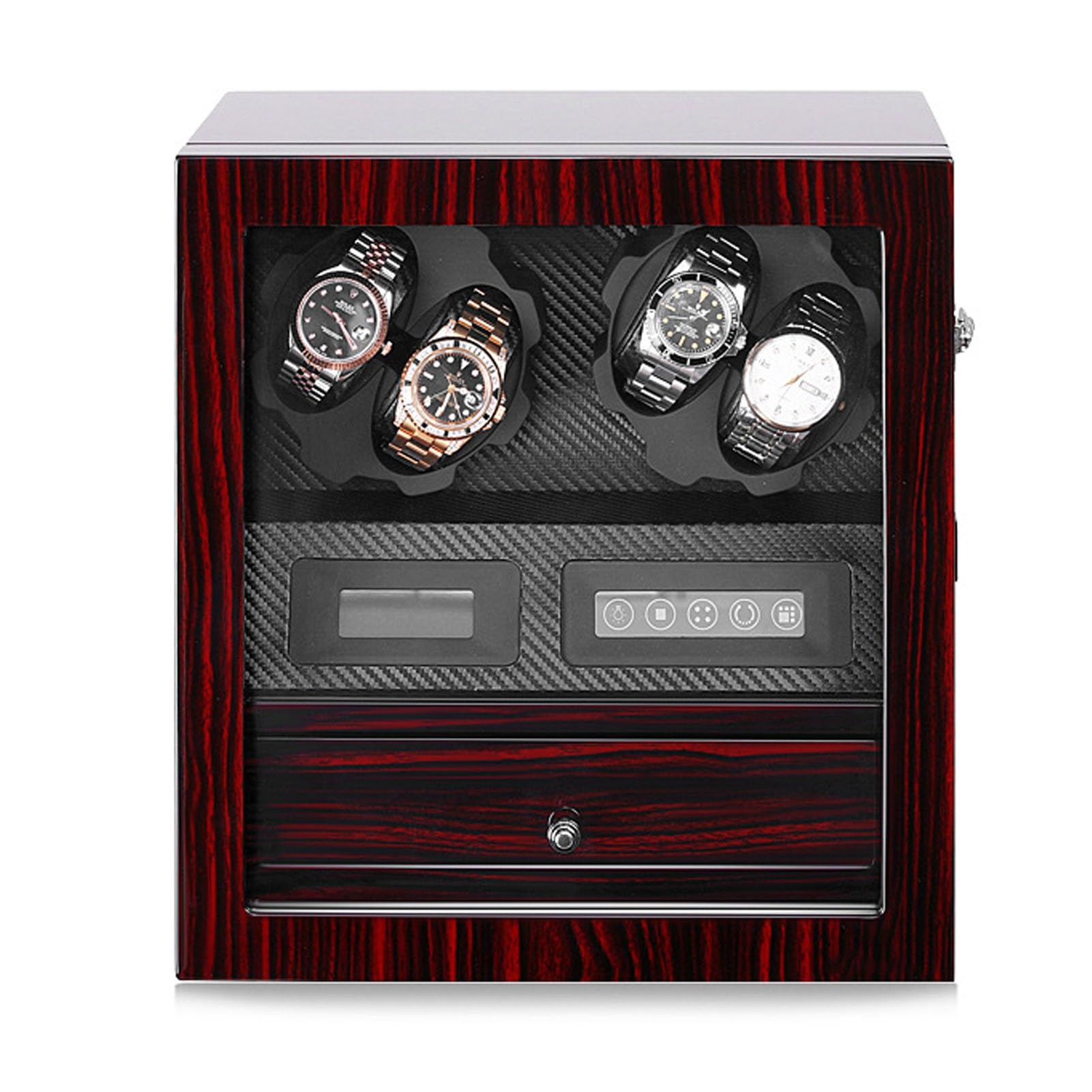 WMYYZYQ Watch Winder Watch Winders Automatic Mechanical Watch Shaker Vertical Smart Winding Box Silent Motor Watch Rotating Device Multi-Slot Watch Storage Case Organiz,D-A