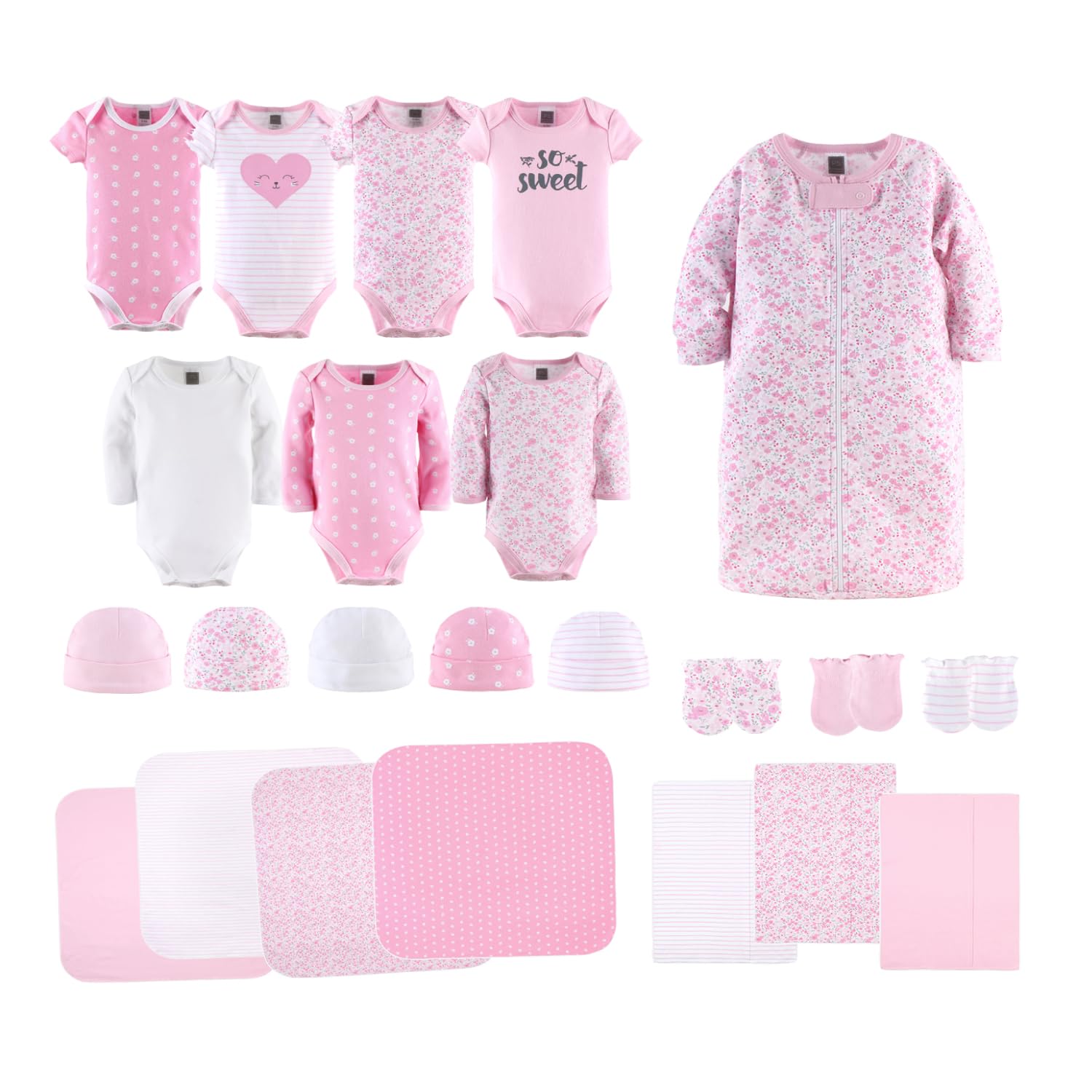 The Peanutshell Baby Layette Gift Set for Girls - 23 Piece New Born Girl Gift Set Baby Clothes