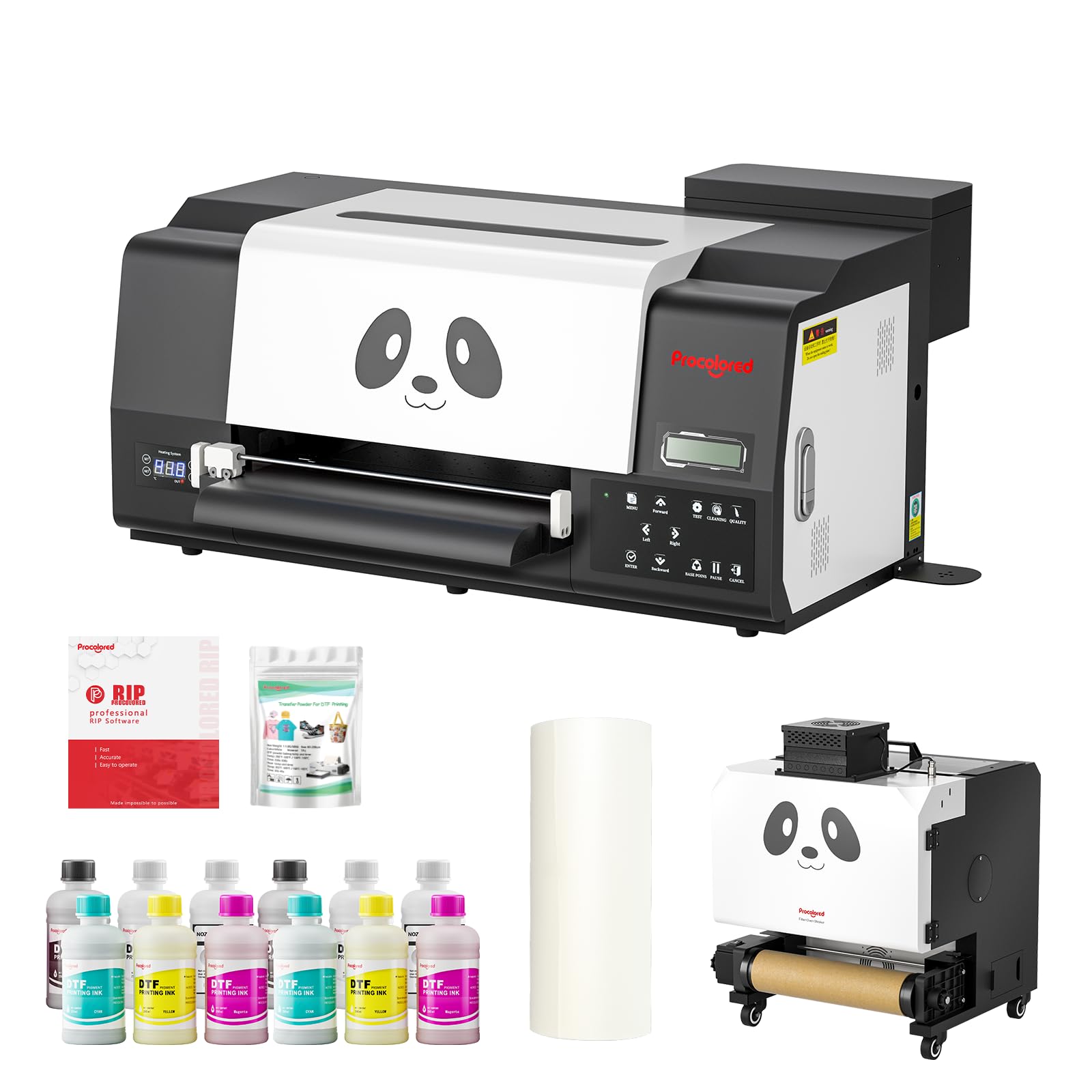 Procolored F13 Pro Panda DTF Printer A3 Dual XP600 13" Transfer Printing Machine with White Ink Circulation and Semi-Automatic Cleaning System (