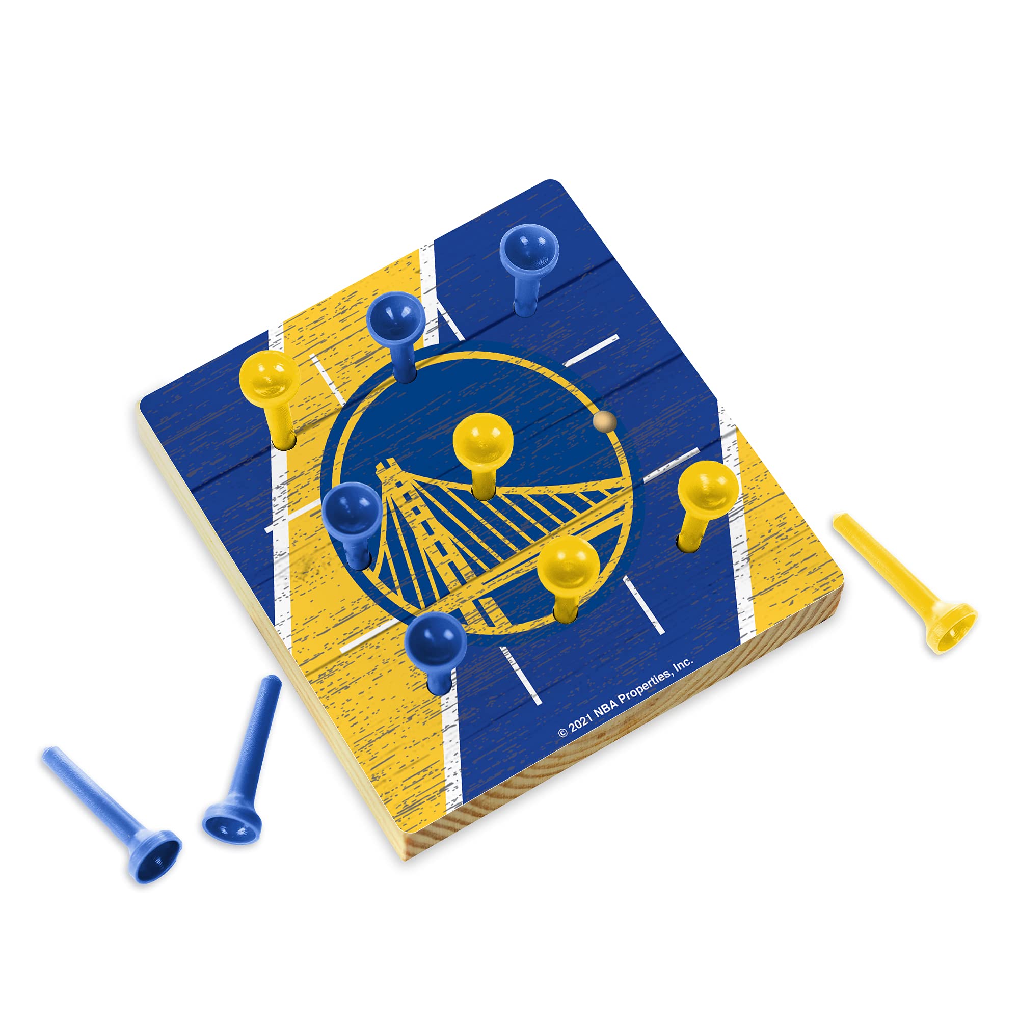 Rico Industries NBA Golden State Warriors Peg Tic Tac Toe Game, 4.4 x 4.5-