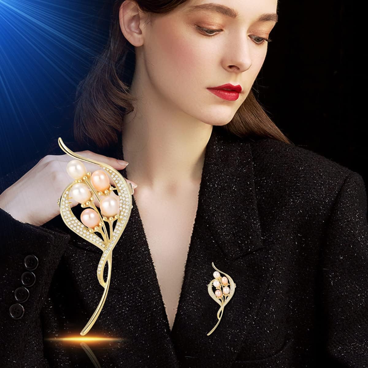 Pearl Brooch Broches Jewelry For Women Fashion Christmas Gifts Wife Mom Girlfriend, Anniversary Birthday Fine Jewelry Gifts for Her