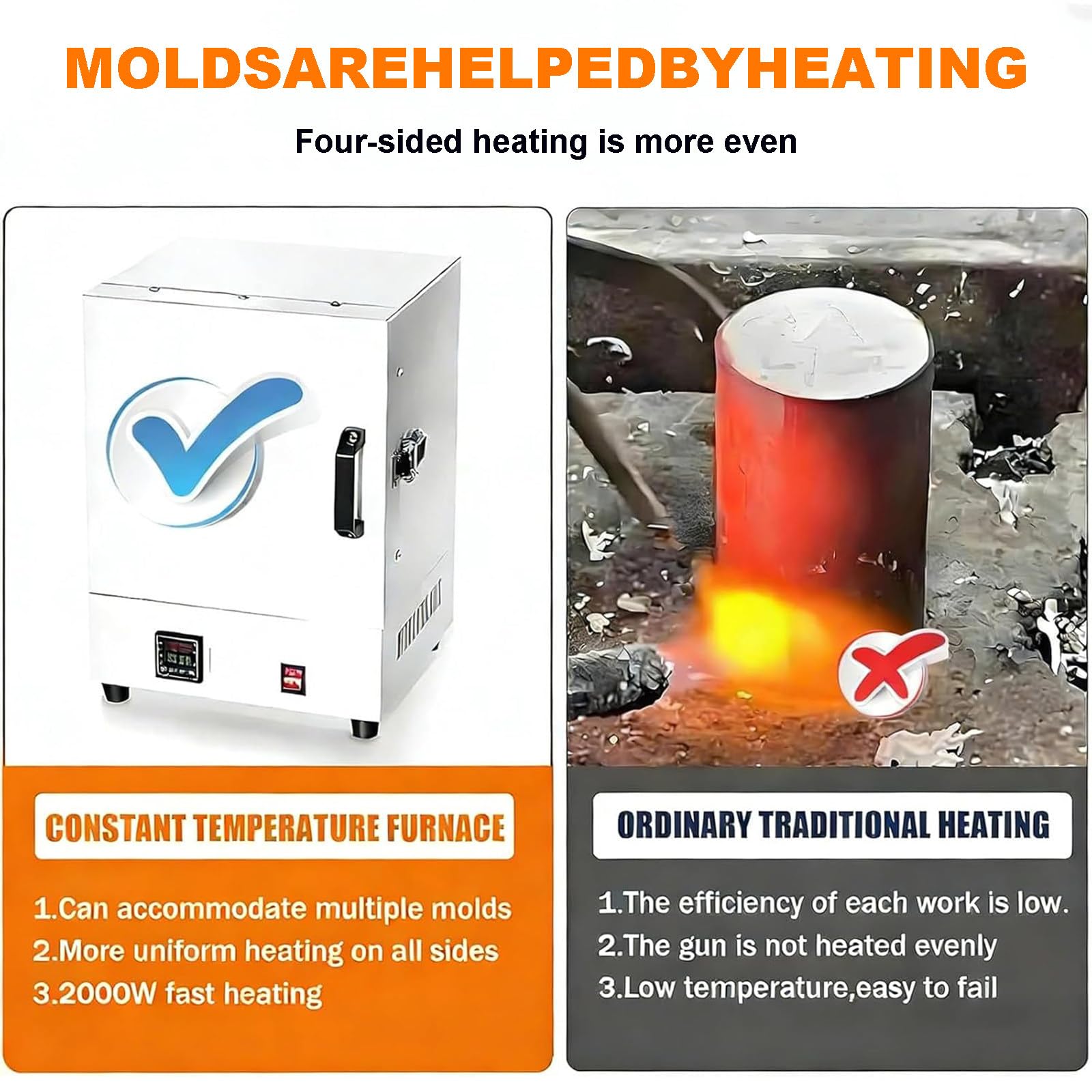 Labor-Muffelofen, 2000-W-Muffelofen, Hochtemperatur-Ausbrennofen, Integrierter Intelligenter Kastenofen (1150 °C) für die Schmuck-/Gipsverarbeitung