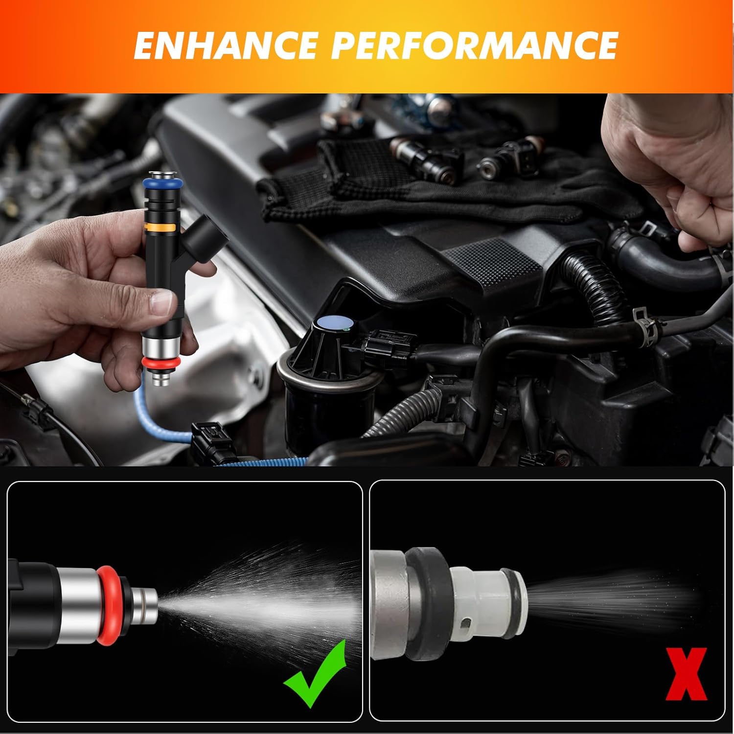 2007-2013 8PCS Fuel Injectors Compatible for Mercruiser, Indmar, Crusader, Volvo Penta 2007-2013 5.0L/5.7L/6.2L Replace 0280158165