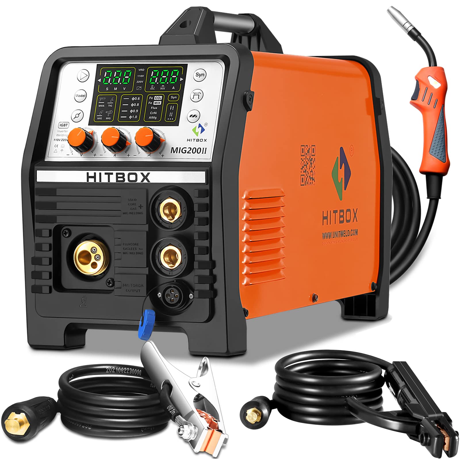 Buy HITBOX MIG Welder 200Amp Updated Synergic 110V 220V Multifunction 5