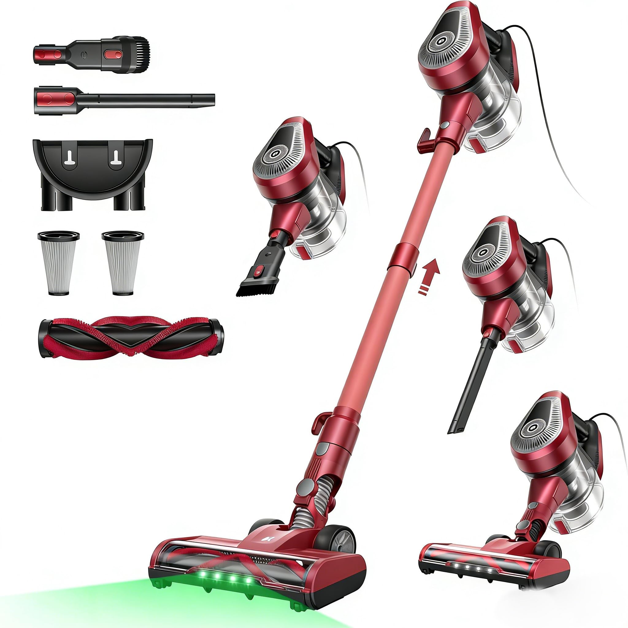 Vexilar C8 Aspiradora con Cable Potente Succión 60KPa/600W,Aspiradora con 7 Metros de Cable,Aspirador Vertical 3-en-1, 1,5L Depósito de Polvo,Aspirador para Pelo de Mascota/Alfombras/Suelos/Coche