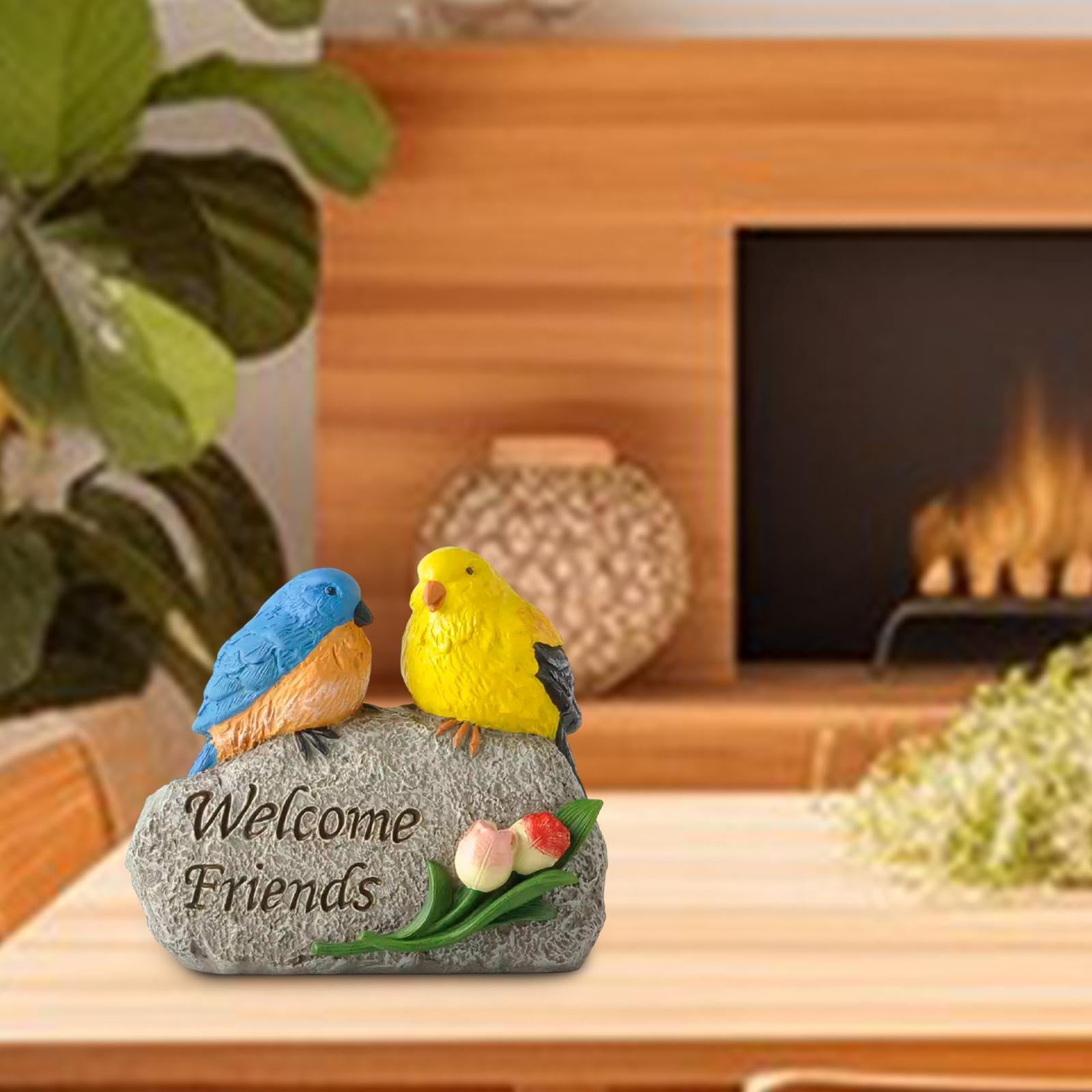 Amazon.co.jp: Qialexicon 石の鳥の置物彫刻家の装飾家の装飾樹脂庭園