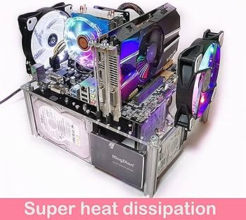 Amazon.co.jp: オープン PC ケース 放熱 DIY コンピュータケース