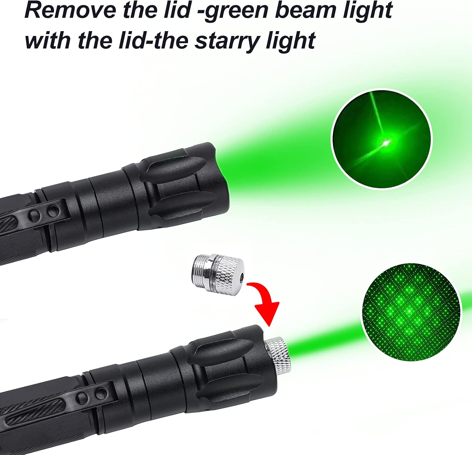 Wide Range Green Pointer-High Power LED Tactical Flashlight Green Beam Projector Flashlight for Hiking,Hunting Conference(Battery Charge Included ) : Tools & Home Improvement