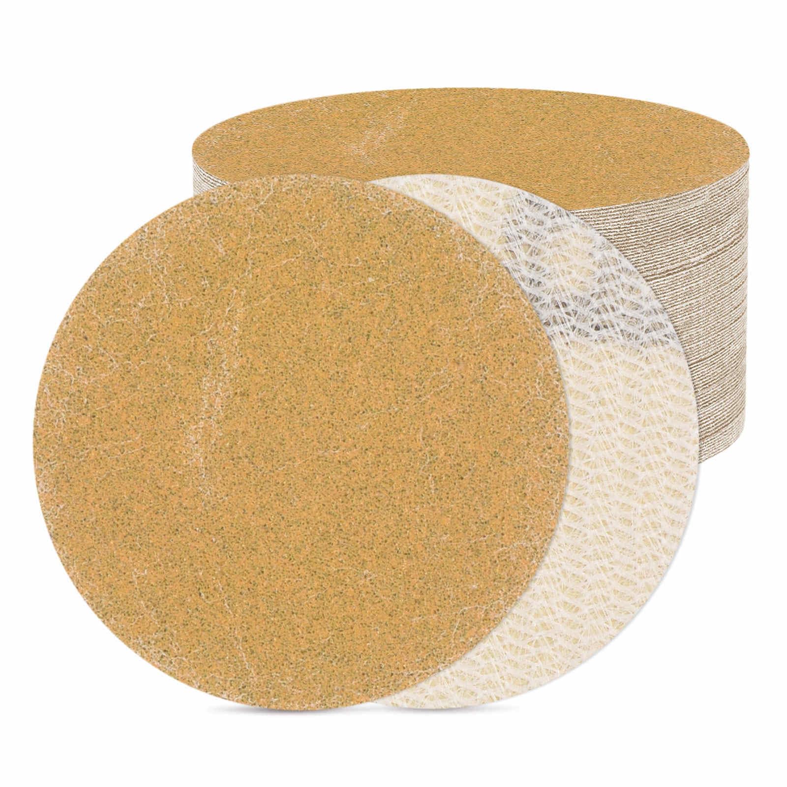 DTGN 25 mm 180 Grit Hook and Loop Sanding Disc - 50 Pcs - Good for Wood Metal Stone Walls- Aluminum Oxide Abrasive Hook and Loop Sandpaper Orbital Sander Pads, Yellow
