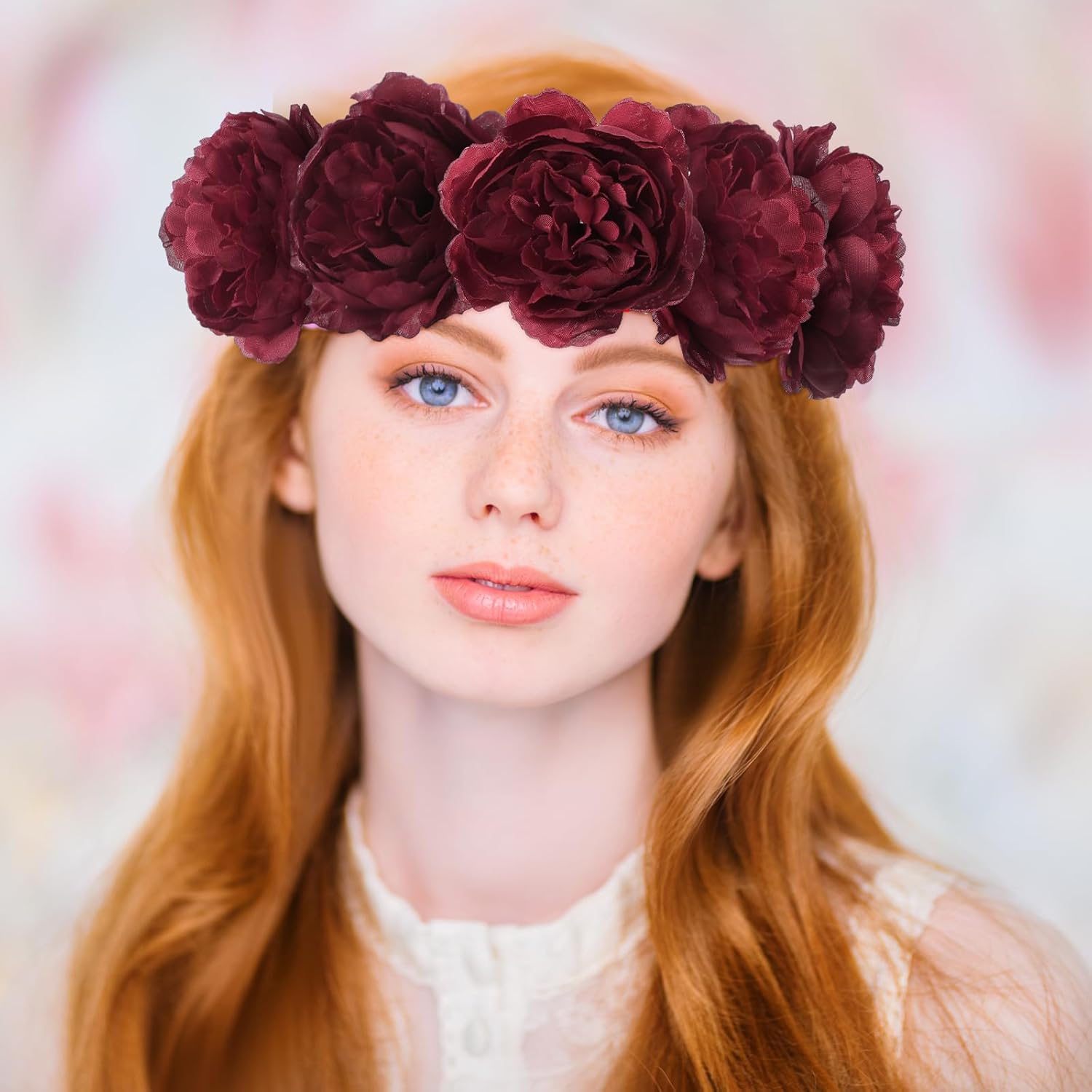 50 Pcs Artificial Flowers, 3.2 Inches Silk Rose Head Flowers Fake No Stem for Wedding Bridal Bouquet Home Floral Decor DIY Centerpieces Arrangements Party Tables Decoration(Burgundy) - Image 5