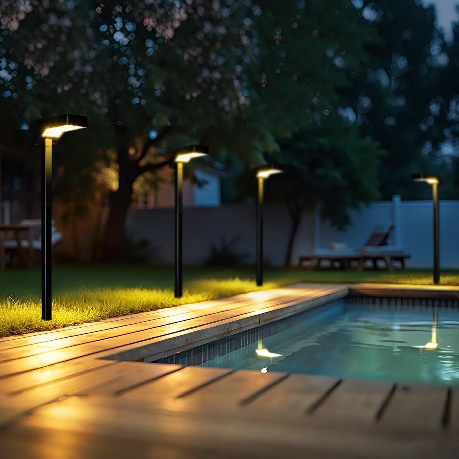 A.bigwhale Illuminazione stradale per esterni, luce solare per esterni, giardino, 2 pezzi, luce solare impermeabile, con 3 temperature di colore, lampada solare, illuminazione da giardino, terrazza