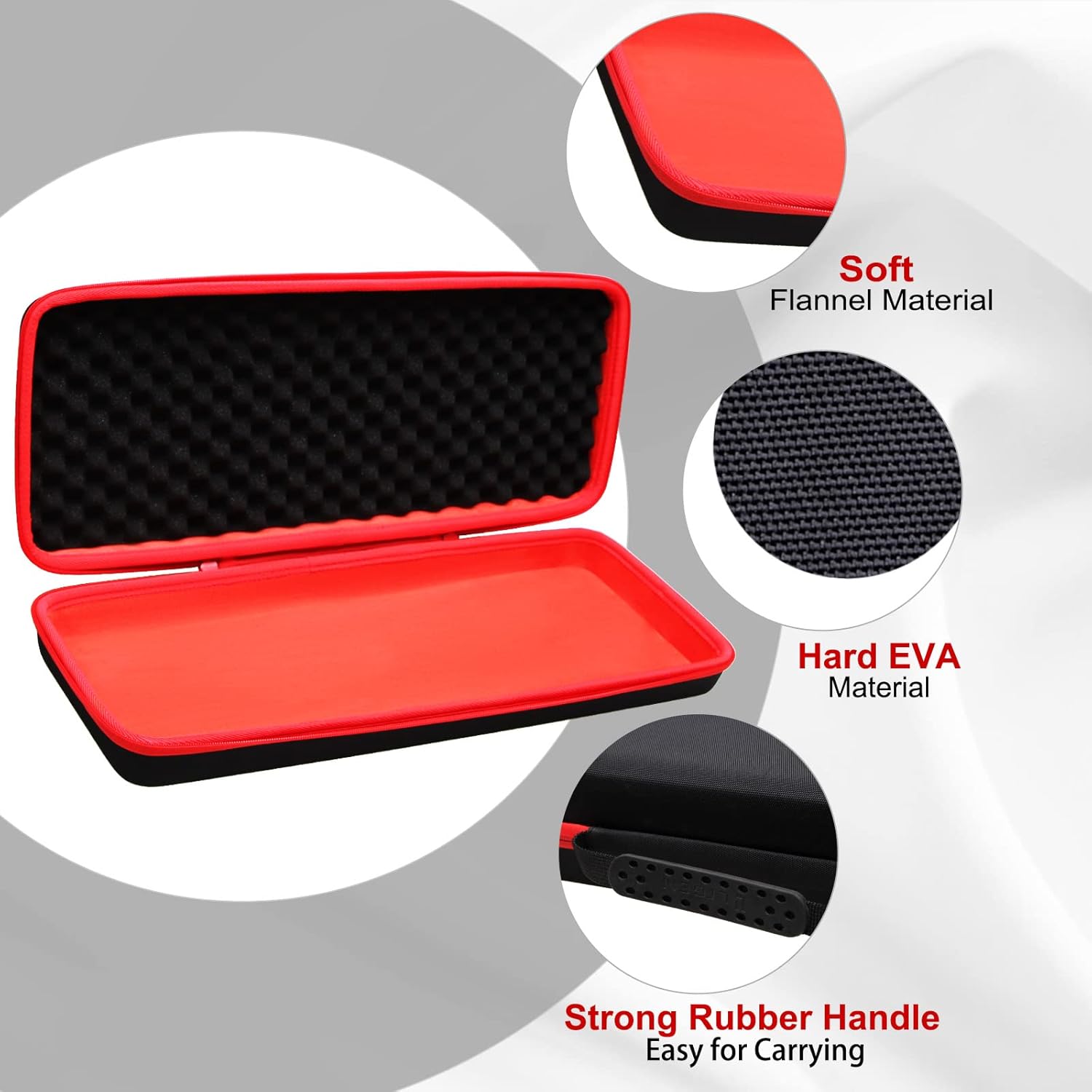 LTGEM Hard Case for Akai Professional MPK Mini Plus - USB MIDI Keyboard Controller - Travel Protective Carrying Storage Bag (Black+Red)