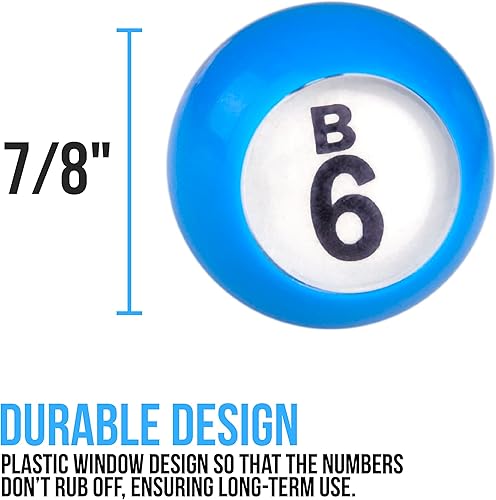 Miniatura 25 de Regal Bingo - Juego de bingo profesional con jaula de rueda de 11 pulgadas, 75 bolas de bingo, tablero maestro, 18 tarjetas de bingo y 25 tarjetas