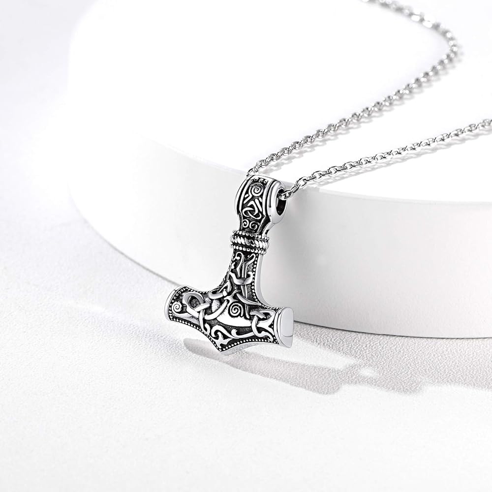 Thors Hammer Sku00e5ne Thor's Hammer Necklace Viking Knit Sterling