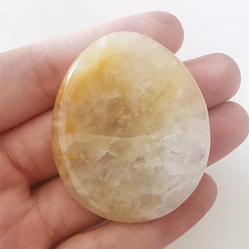 Miniatura 5 de Piedra de jade amarillo natural para la preocupación del pulgar, piedras de palma de bolsillo de cristal de reiki para relajar el estrés
